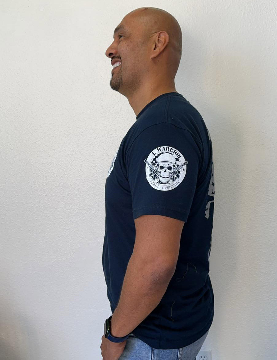 Distressed grey American flag T-shirt